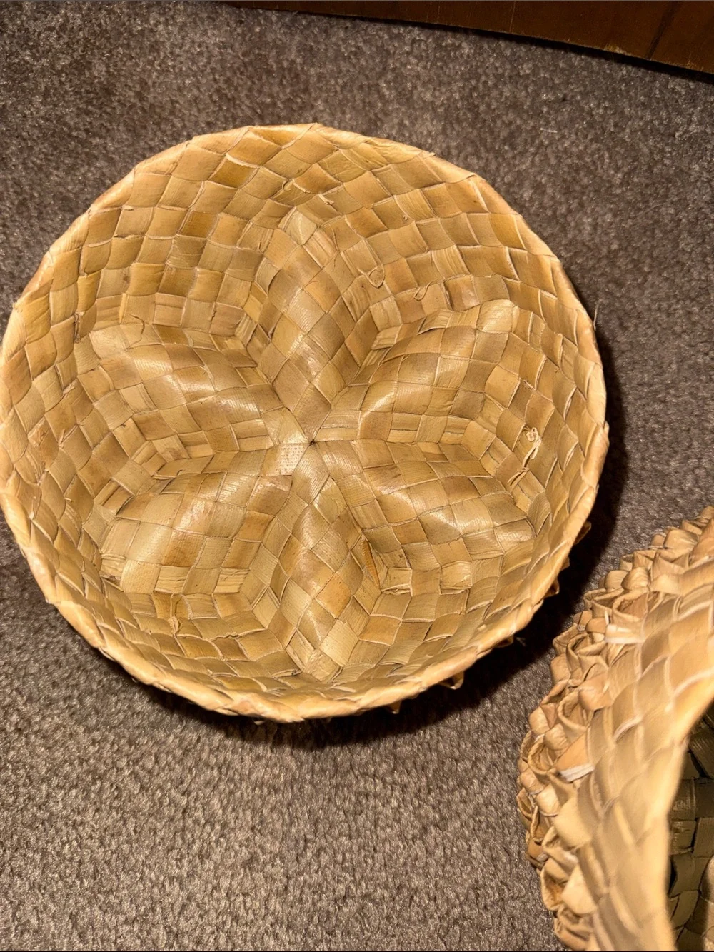 Hawaiian six point star Basket Natural Tan Decorative Basket